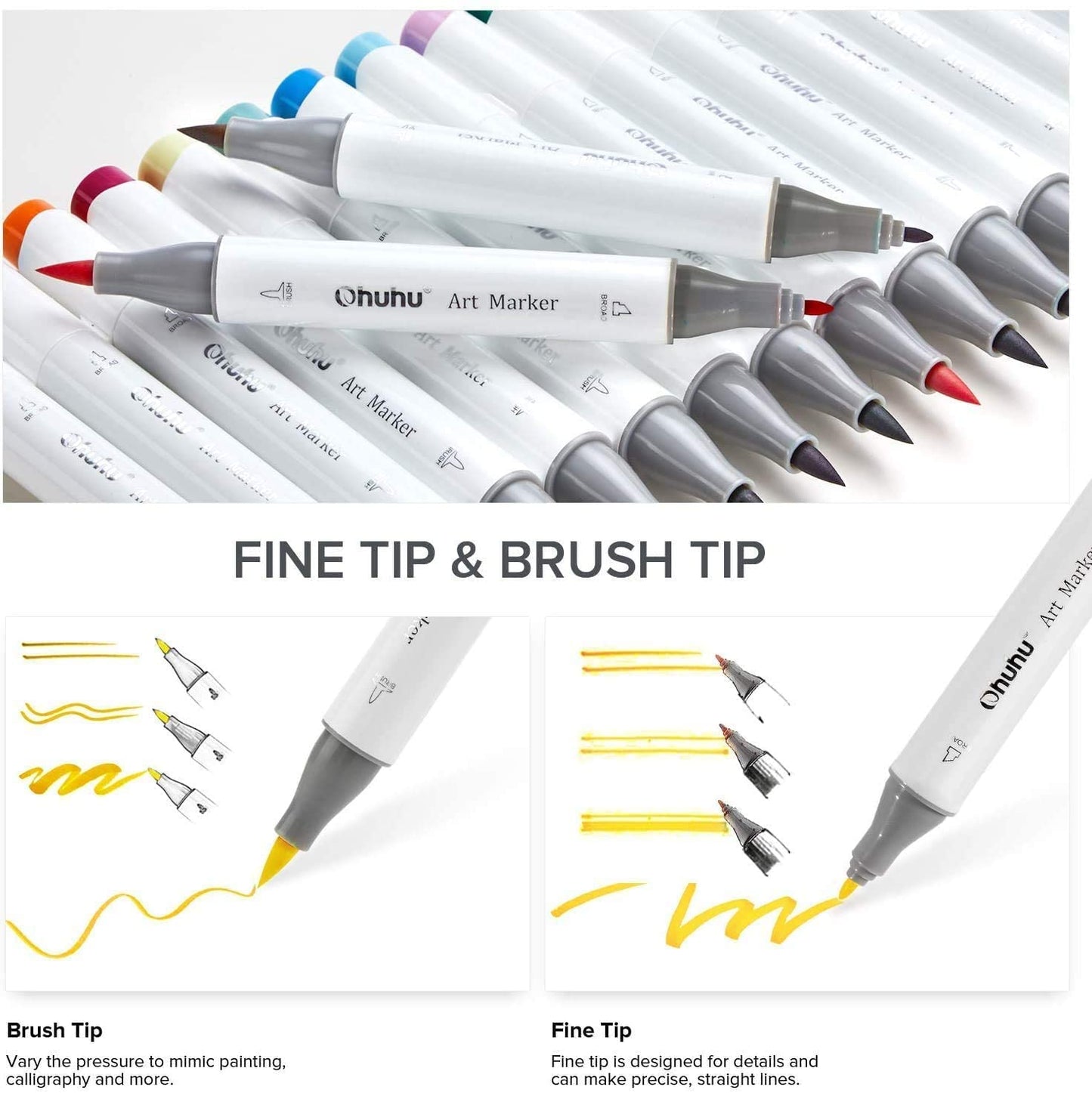 Ohuhu Honolulu 120 Colors Dual Tips Alcohol Art Marker