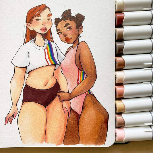 Ohuhu Honolulu 24 Skin Tone Colors Dual Tips Portrait Alcohol Art Markers