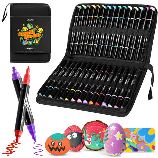 Ohuhu Dual Nib Waterproof Acrylic Pen 30 Colors
